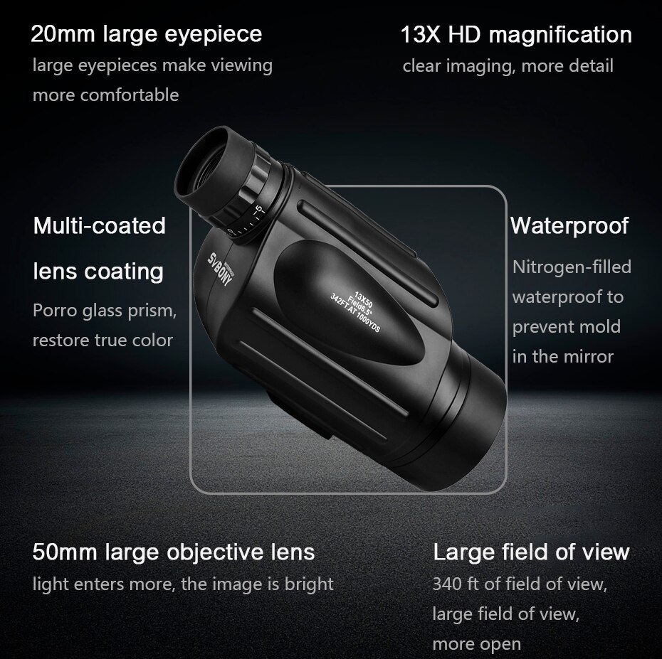 Svbony 망원경 SV49 단안 강력한 전문 단안 여 - Hunting Thermal Imaging Scope 리뷰 및 가격